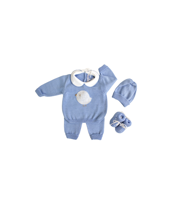 Serie Pulcino Cotone - Coprifasce Con Scarpette + Cappellino §563