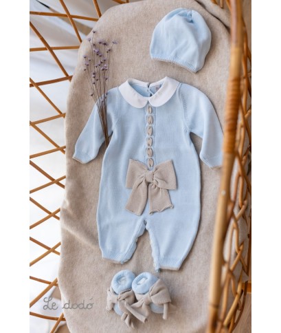 Baby Boy Cotton Ribbon Bow Set - Onesie §564