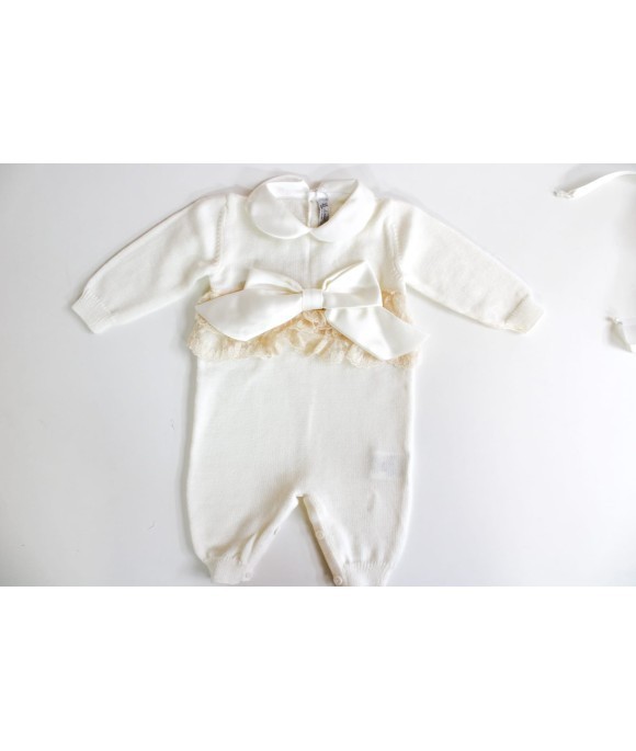 Baptism Series Wool - Lace Onesie §601