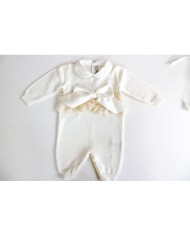 Serie Battesimo Lana - Tutina Con Pizzo §601