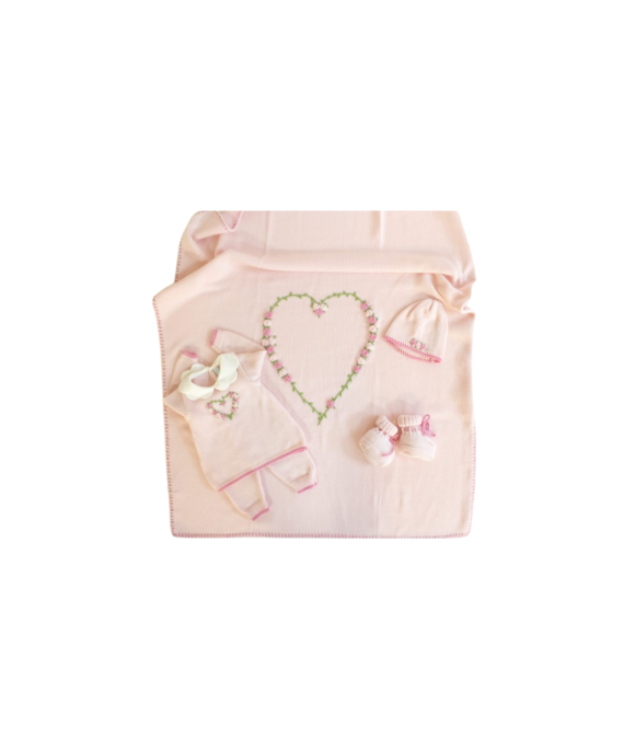 Wool Heart Roses Set - Baby Girl Headband Cover §603