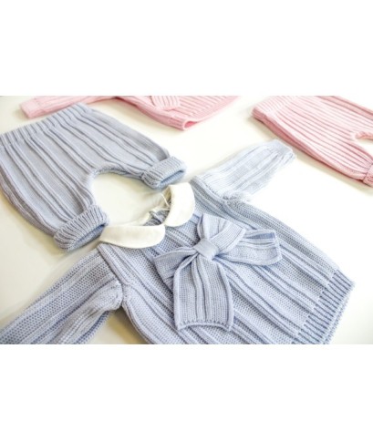 Serie Costone Largo Lana - Completo 2 Pezzi Maglia + Pantalone §606