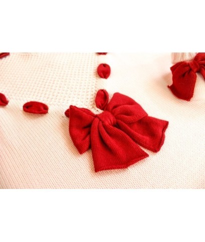 Set Cuore Fettuccia Lana Per Neonata - Coprifasce §607