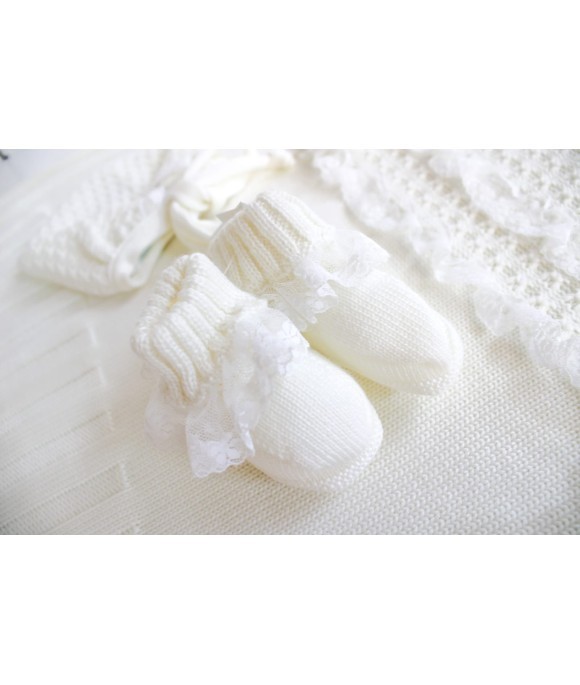 Set Pizzo Con Fiocchetto Lana - Vestina §608