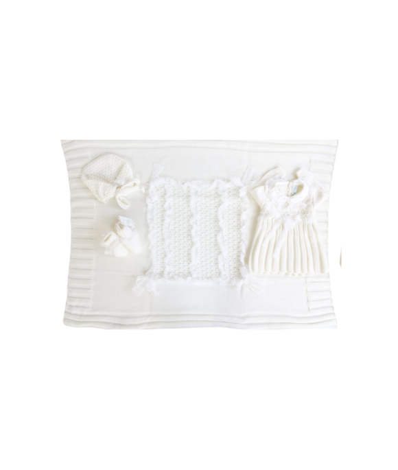 Set Pizzo Con Fiocchetto Lana - Vestina §608