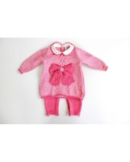 Wool Curtain Bow Series - Girl 2 Pcs Set (Shirt + Pants)