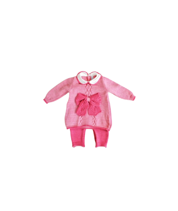 Wool Curtain Bow Series - Girl 2 Pcs Set (Shirt + Pants)