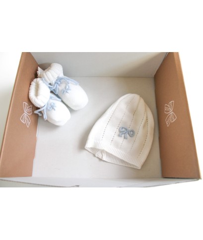 Serie Nodo D'Amore Cotone - Babbucce + Cappellino §635