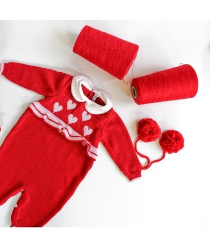 Rouches & Inlaid Heart Wool Series - Onesie §659