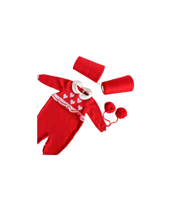 Serie Rouches & Cuore Intarsiato Lana - Tutina §659