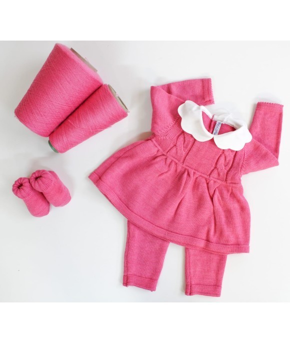 Serie Doppia Treccia Lana - Completino 2 Pezzi Femminuccia + Scarpette §668