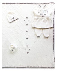Love Knot Set In Wool Stripe - 2 Pcs Baby Girl Headband Cover §692