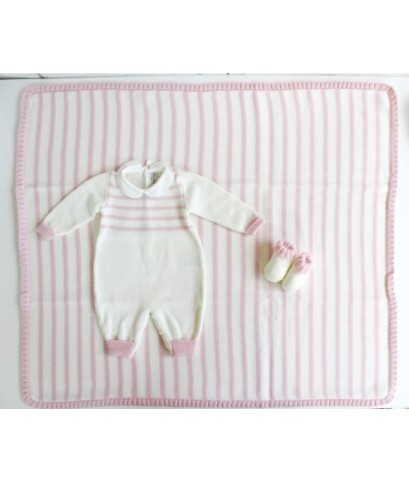 Set Strisce Lana Per Neonata - Tutina §700