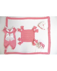 Antique Cotton Bow Set - Onesie §712
