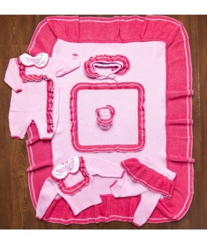 Two-Tone Wool Rouches Set - 2 Pcs Baby Girl's Headband Cover § 714