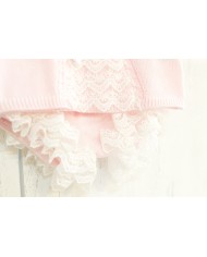 Baptism Series Lace & Cotton Bow - T-Shirt With Culottes §723