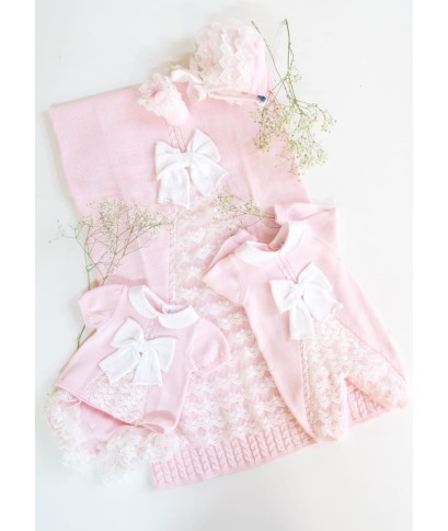 Baptism Series Lace & Cotton Bow - Romper §724