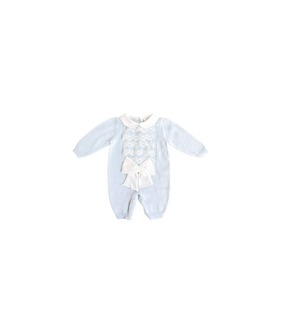 Serie Battesimo Pizzo & Fiocco Cotone - Tutina §726