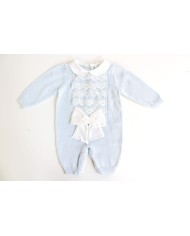 Serie Battesimo Pizzo & Fiocco Cotone - Tutina §726
