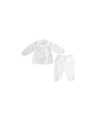 Serie Battesimo Pizzo & Fiocco Cotone - Tutina §726