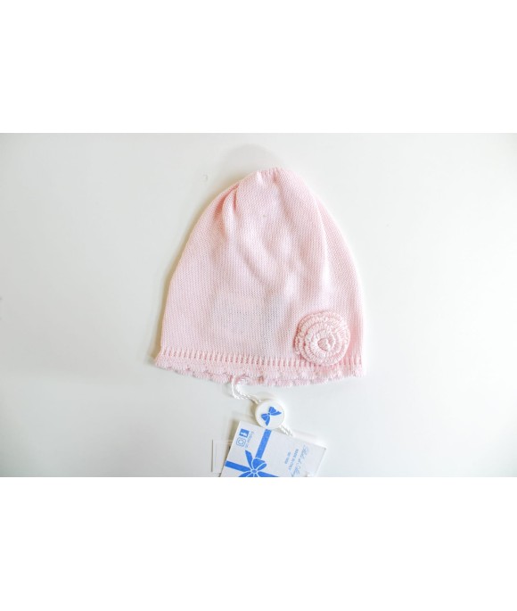 Serie Tulle Cotone - Cappellino Con Rosa Ricamata §734