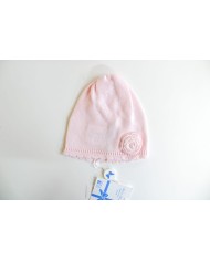 Serie Tulle Cotone - Cappellino Con Rosa Ricamata §734