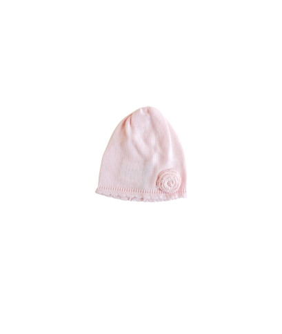 Serie Tulle Cotone - Cappellino Con Rosa Ricamata §734