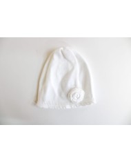 Serie Tulle Cotone - Cappellino Con Rosa Ricamata §735
