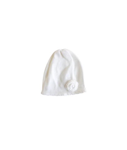 Serie Tulle Cotone - Cappellino Con Rosa Ricamata §735