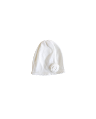 Serie Tulle Cotone - Cappellino Con Rosa Ricamata §734