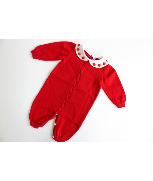 Series Braided With Embroidered Roses Cotton - Onesie §741