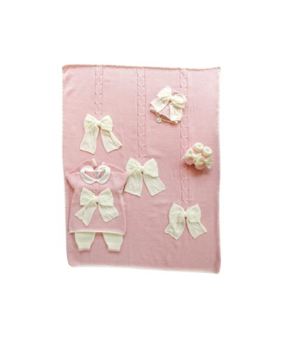 Set Treccione Con Fiocco Intrecciato Lana - Coprifasce Femminuccia §769