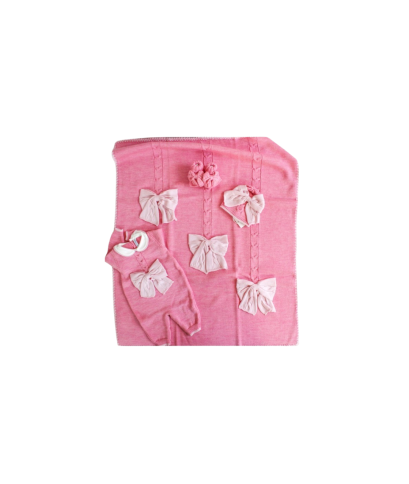 Set Treccione Con Fiocco Intrecciato Lana - Tutina §771