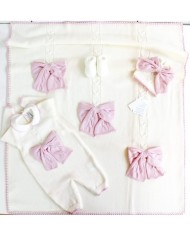 Set Treccione Con Fiocco Intrecciato Lana - Tutina §772