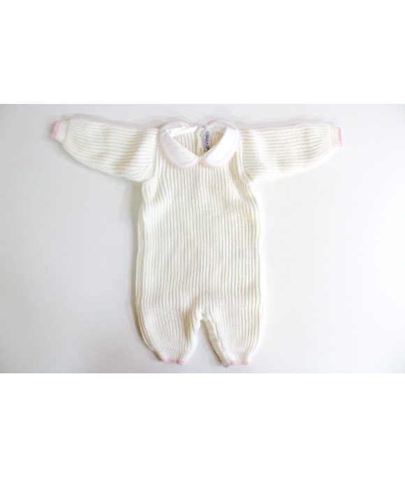 Wool Vertical Striped Onesie (Girl) §173