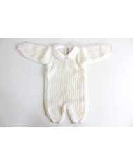 Wool Vertical Striped Onesie (Girl) §173