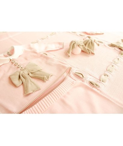 Serie Fiocco Con Fettuccia Cotone - Coprifasce Femminuccia Con Scarpette + Cappellino §456
