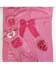 Set Fiocco con lavorazione Lana taglia 3 mesi en