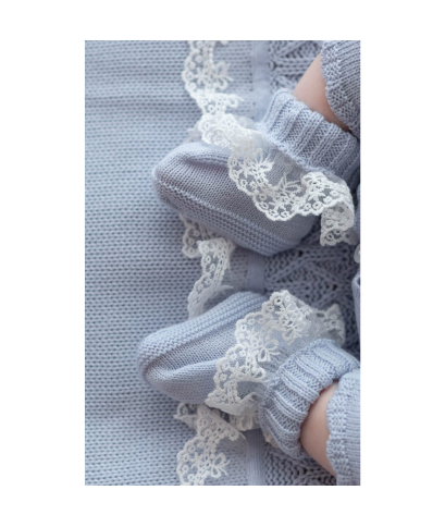 Set Cerimonia Con Pizzo Lana - Coprifasce §788