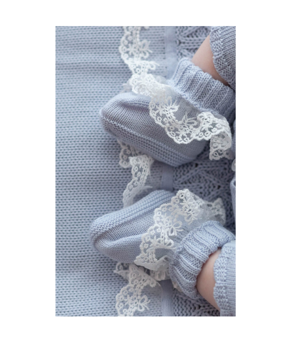 Set Cerimonia Con Pizzo Lana - Coprifasce §788