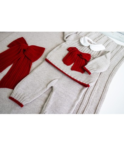 Rib Set with Wool Bow - 2 Pcs Headband Cover §791