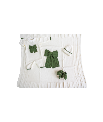 Ribbed Set with Wool Bow - Onesie §792