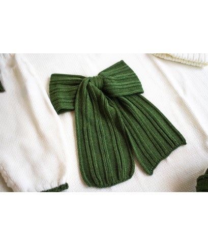 Ribbed Set with Wool Bow - Onesie §792