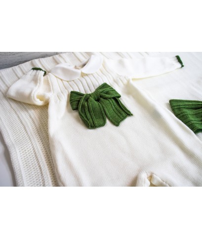 Ribbed Set with Wool Bow - Onesie §792