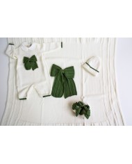 Ribbed Set with Wool Bow - Onesie §792