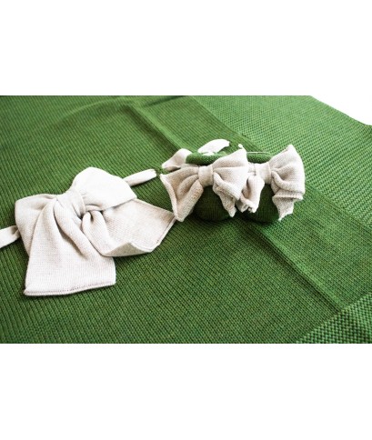 Wool Bow Set - 2 Pcs Baby Boy Headband Cover §796