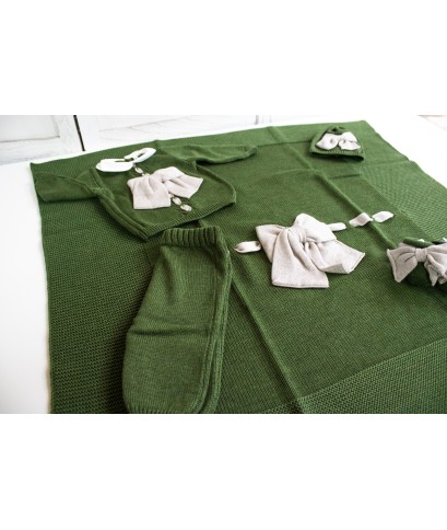 Wool Bow Set - 2 Pcs Baby Boy Headband Cover §796