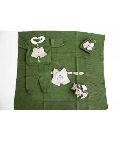 Wool Bow Set - 2 Pcs Baby Boy Headband Cover §796