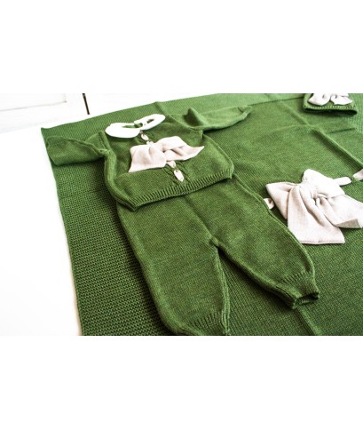 Wool Bow Set - 2 Pcs Baby Boy Headband Cover §796