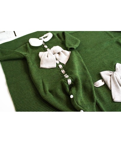 Wool Bow Set for Newborns - Onesie §797